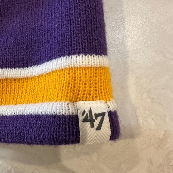 Men’s LSU Tigers Purple Beanie 47’ Brand One Size Fits All NWOT - Picture 3 of 5